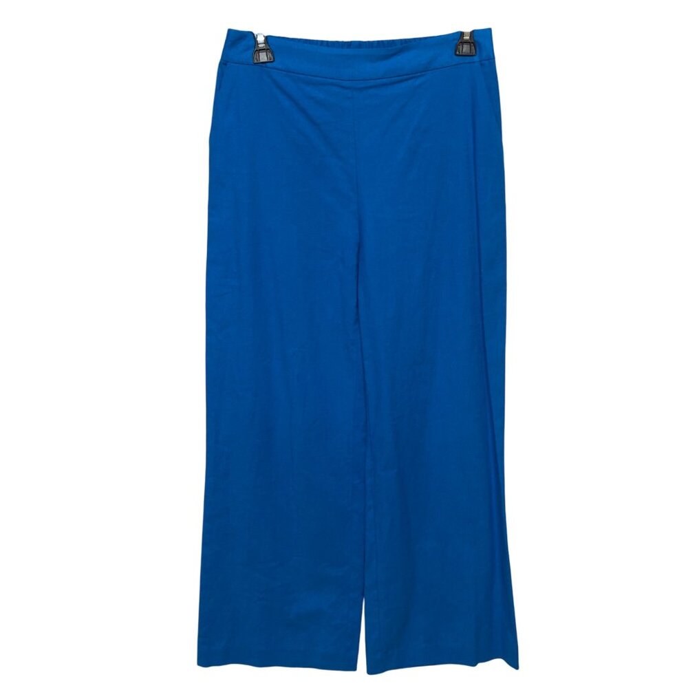 Alex Marie $109 Womens Wide-Leg Blue Pants Linen Blend Elastic Waist Sm NWT
